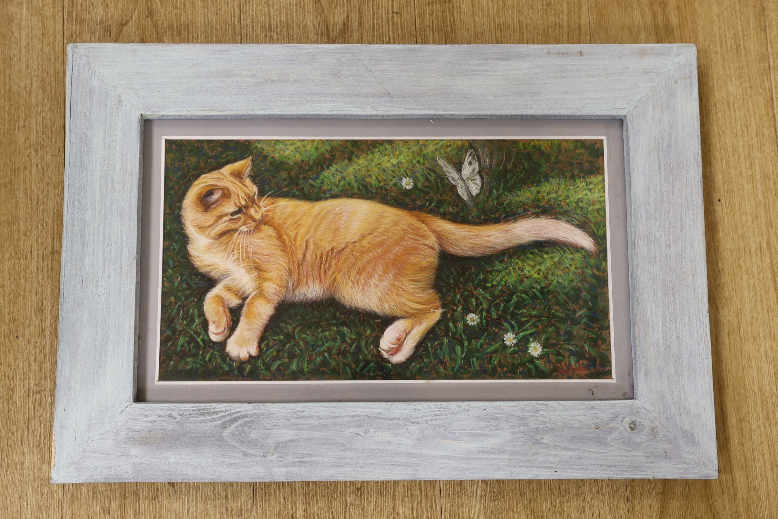 Keith R. Fowles, pastel, ‘Great White’, signed with label verso, 24 x 44cm